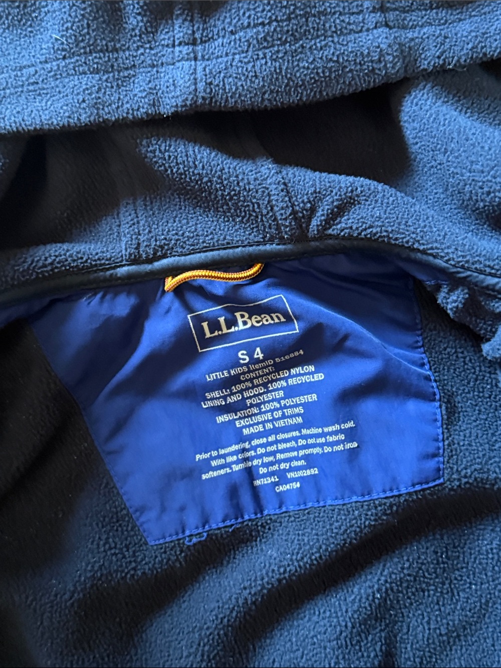 LL bean kids mountain classic shirt jacket fleece lined with hood S (4) - Picture 3 of 4